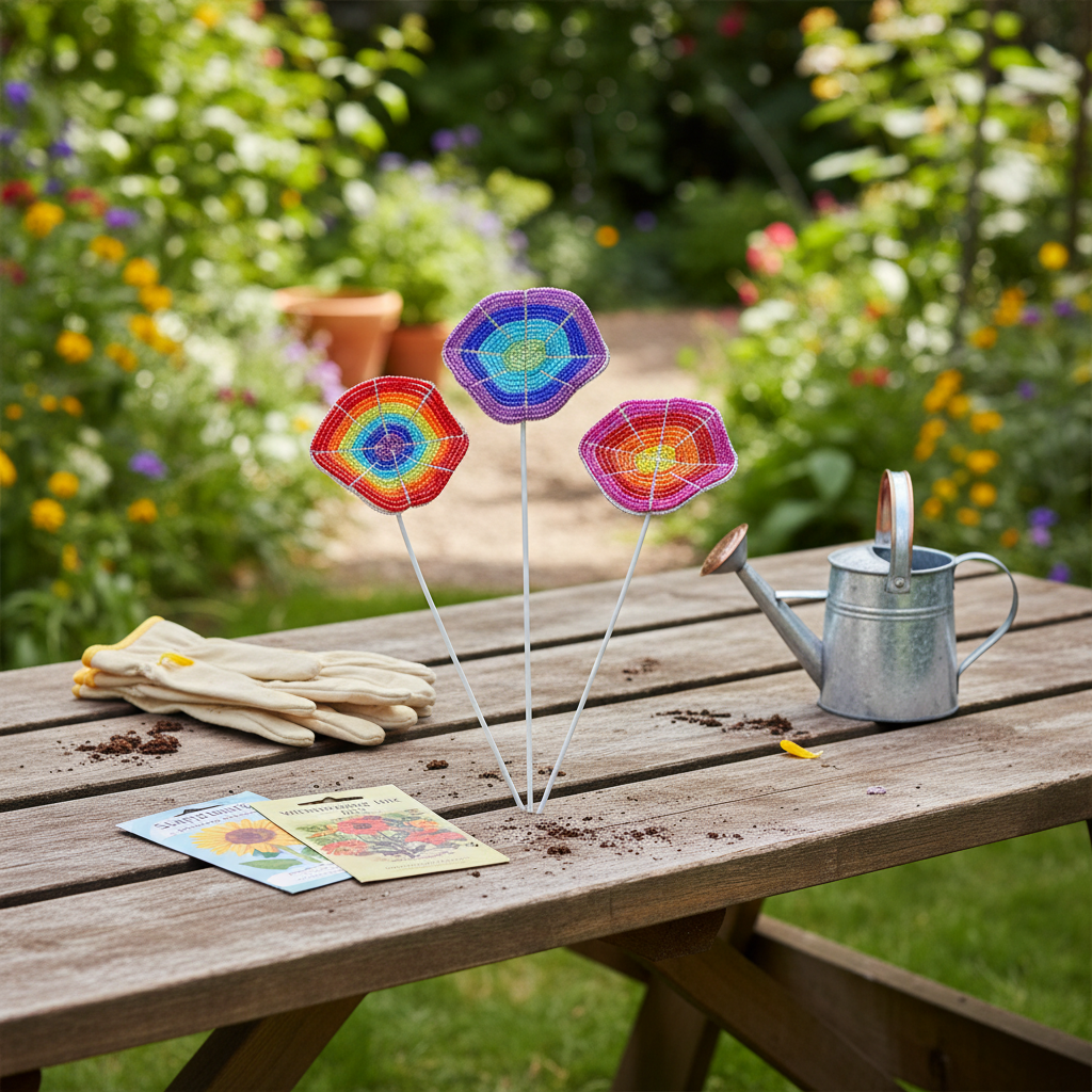 Wavy Flower Pot Stake, Asst (Set of 3) - Che Cose Belle