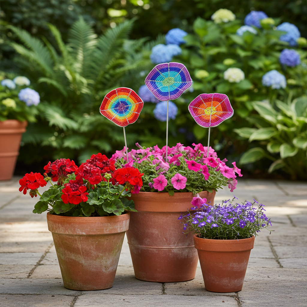 Wavy Flower Pot Stake, Asst (Set of 3) - Che Cose Belle
