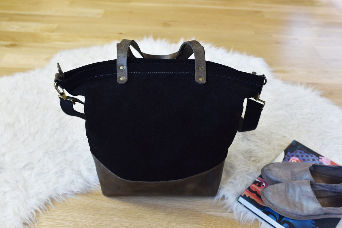 Waxed Canvas And Leather Boyfriend Tote Bag Large Everyday