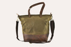 Waxed Canvas And Leather Boyfriend Tote Bag Large Everyday