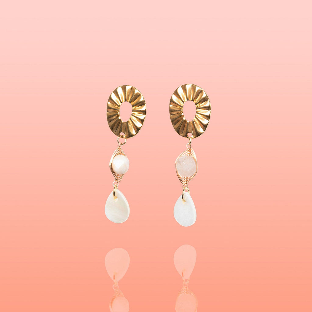 Paloma Shell + Jade Dangles