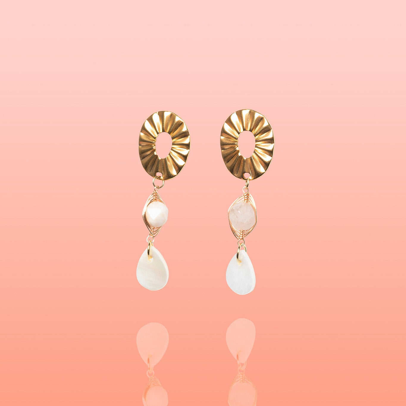 Paloma Shell + Jade Dangles