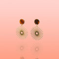 Solana Neutral Sunburst Earrings Water Resistant