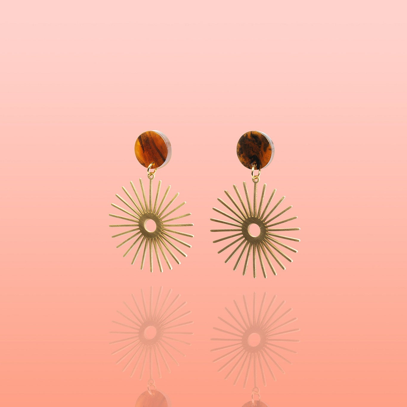 Solana Neutral Sunburst Earrings Water Resistant