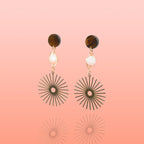 Isela Brown + Pink Jade Sun Burst Earrings