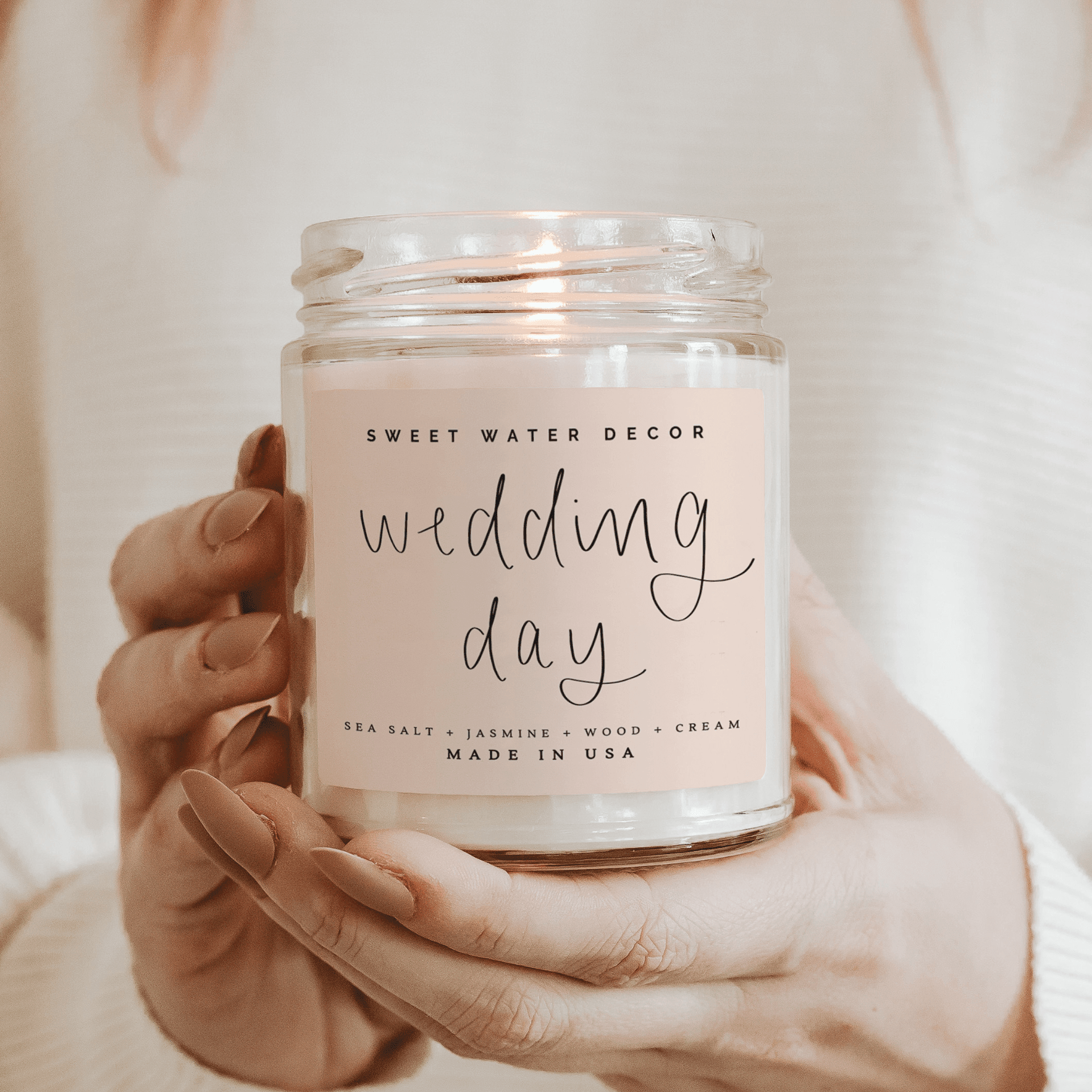 Wedding Day Soy Candle - Clear Jar - 9 oz (Spa Day) - Che Cose Belle