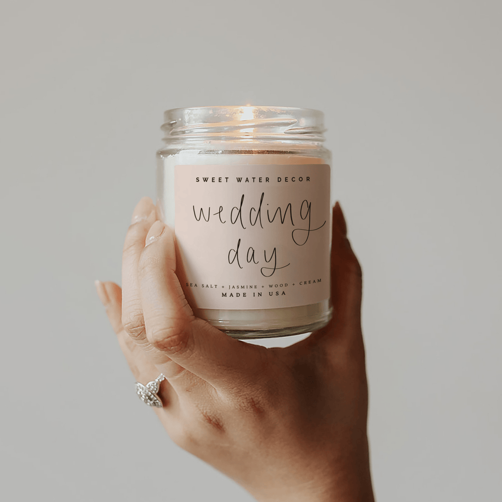 Wedding Day Soy Candle - Clear Jar - 9 oz (Spa Day) - Che Cose Belle