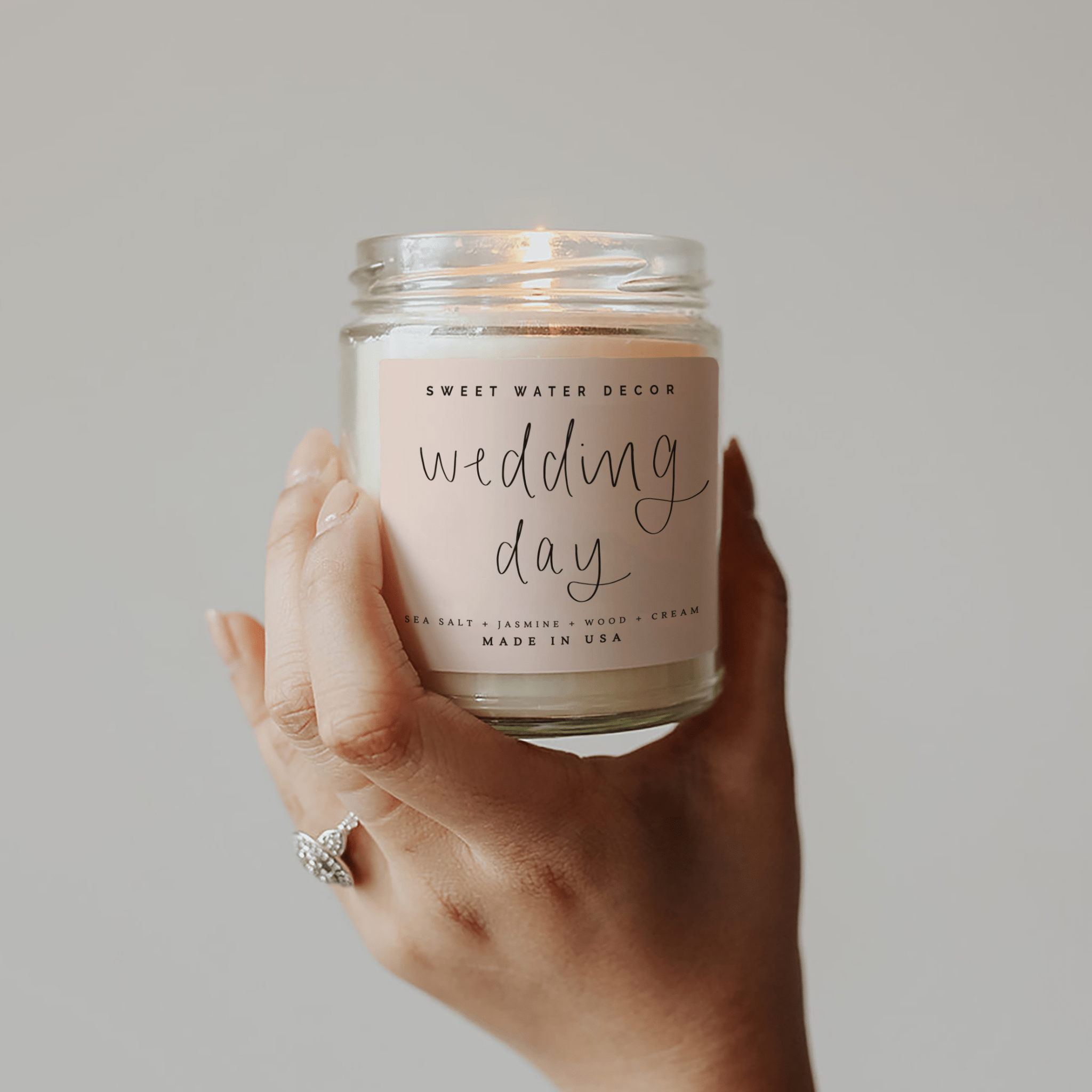 Wedding Day Soy Candle - Clear Jar - 9 oz (Spa Day) - Che Cose Belle