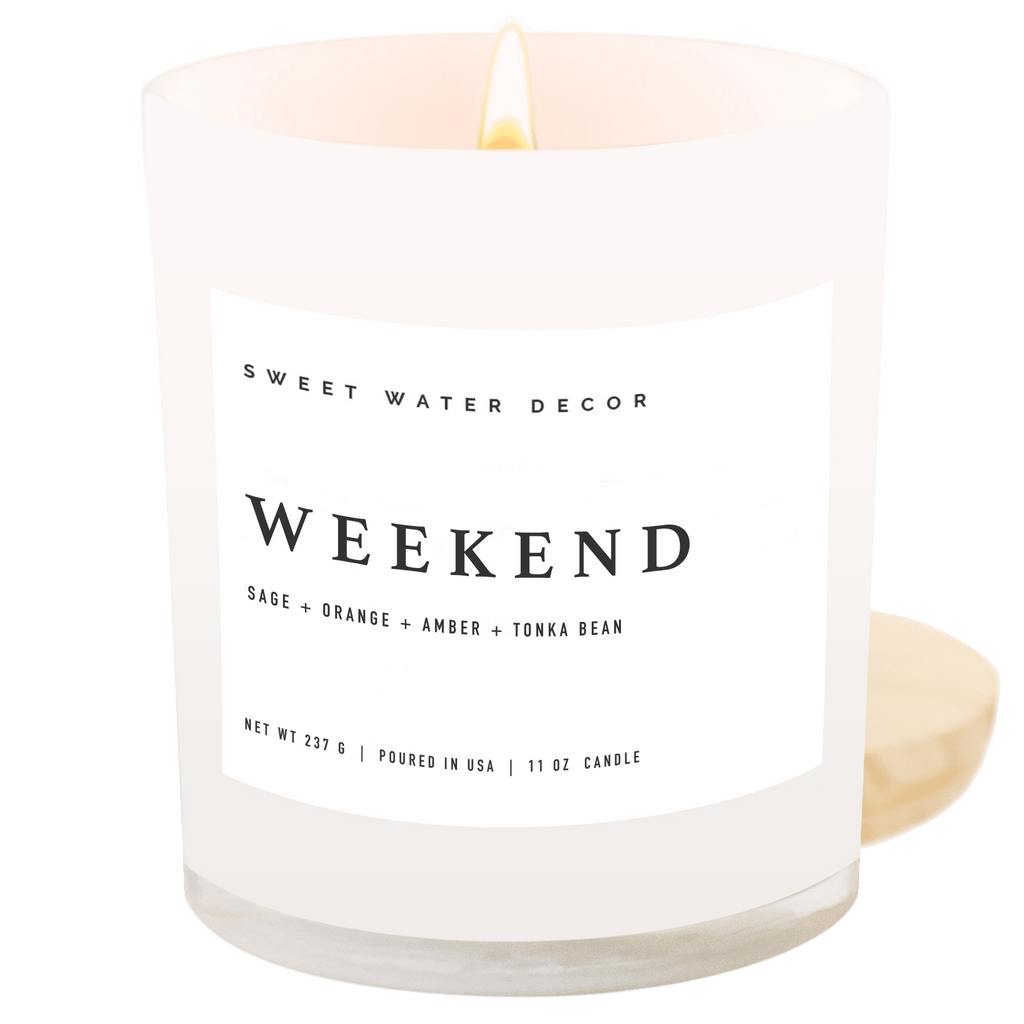 Weekend Soy Candle - White Jar - 11 oz - Che Cose Belle