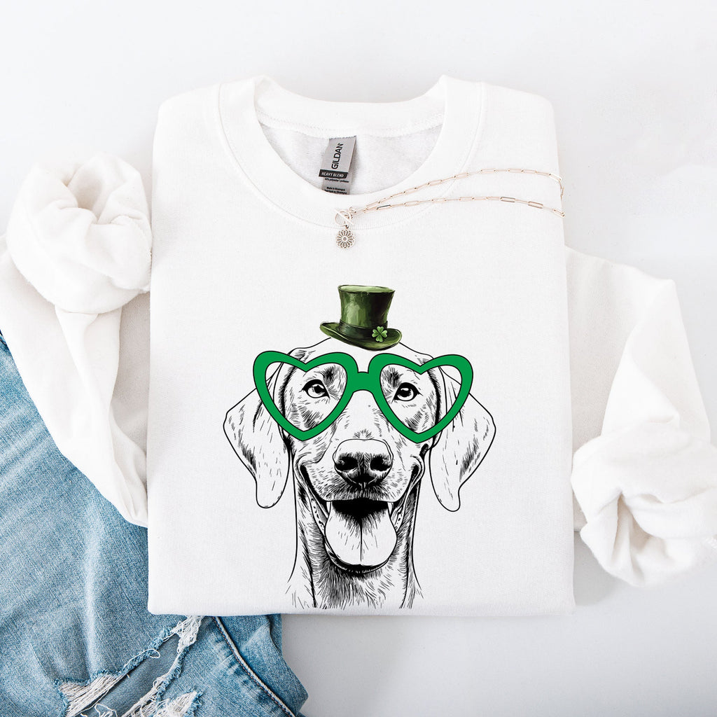 Weimaraner, Adorable Dog, St Patrick's Day, Lucky, Irish Sweatshirt - Che Cose Belle