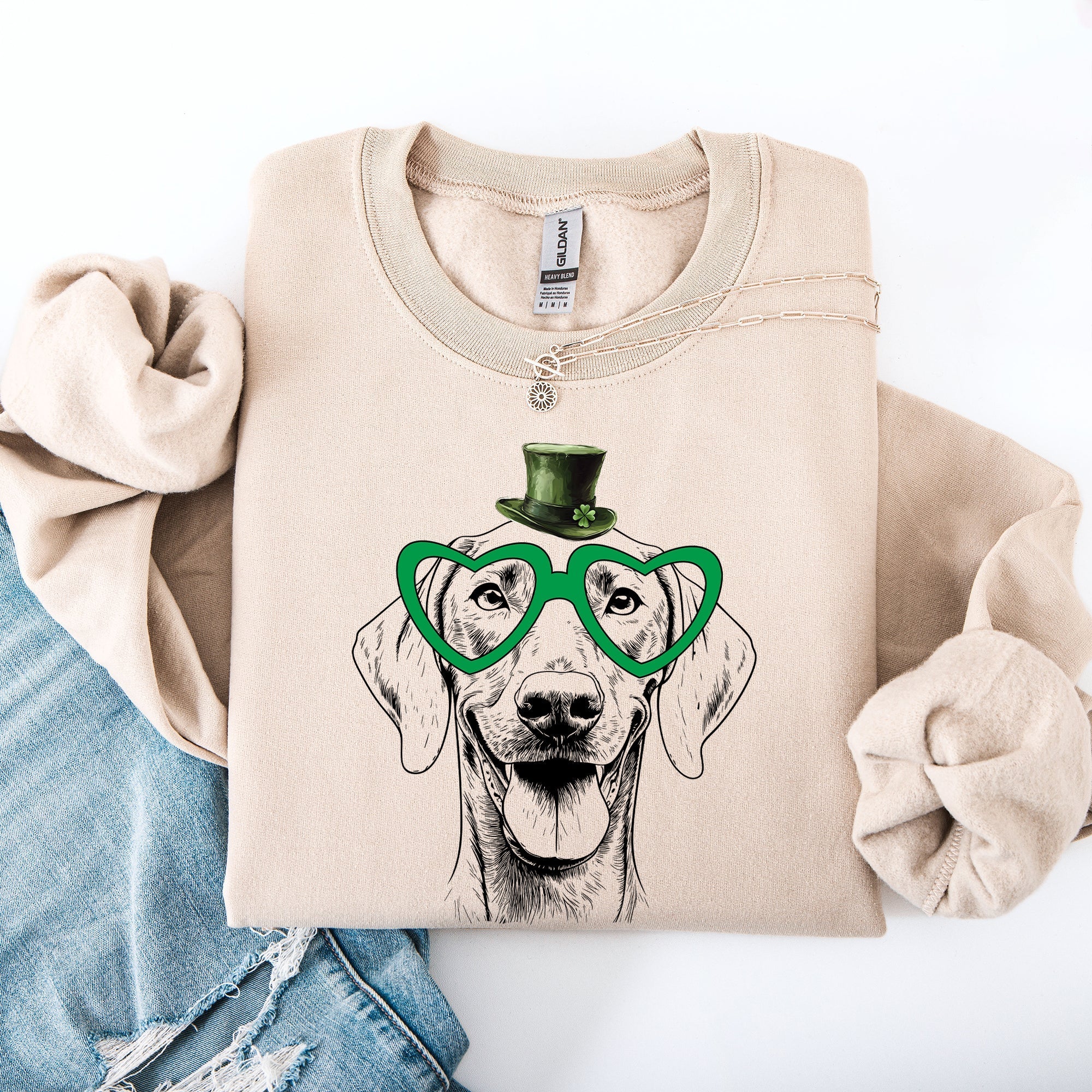Weimaraner, Adorable Dog, St Patrick's Day, Lucky, Irish Sweatshirt - Che Cose Belle