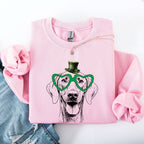 Weimaraner, Adorable Dog, St Patrick's Day, Lucky, Irish Sweatshirt - Che Cose Belle