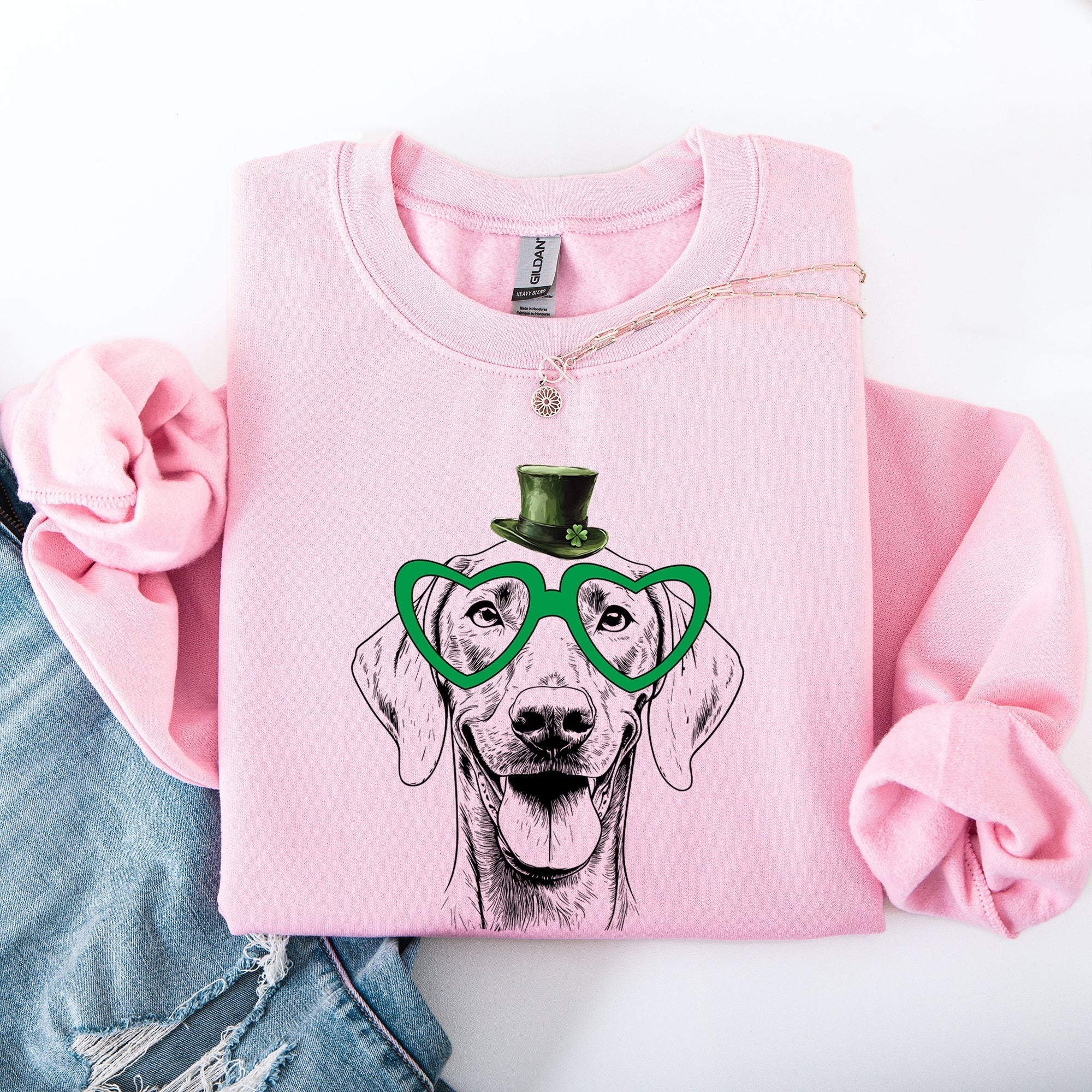 Weimaraner, Adorable Dog, St Patrick's Day, Lucky, Irish Sweatshirt - Che Cose Belle