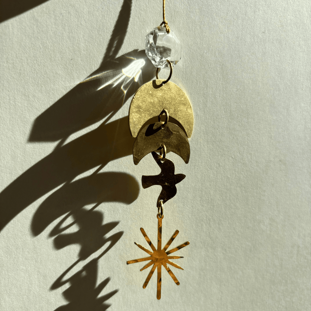 West of the Moon Ornament with Vintage Glass Crystal - Che Cose Belle