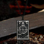 Wheel of Fortune Tarot Card Stainless Steel Necklace - Che Cose Belle