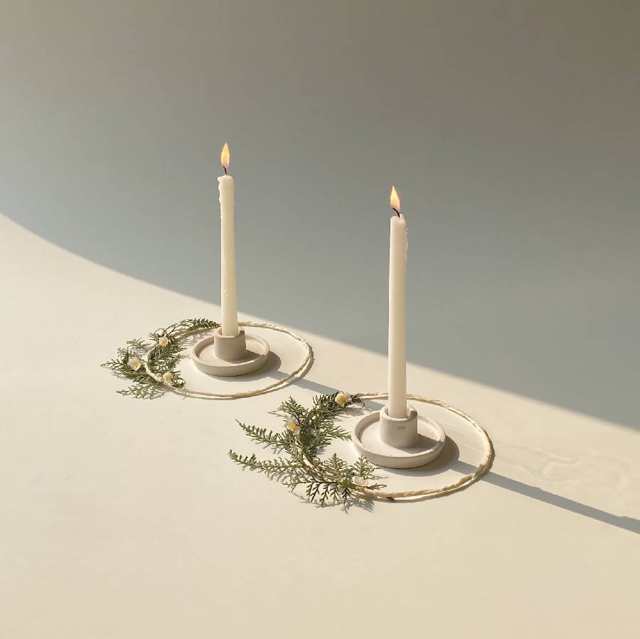 Whirl Ceramic Candle Holder - set of 2 - Che Cose Belle