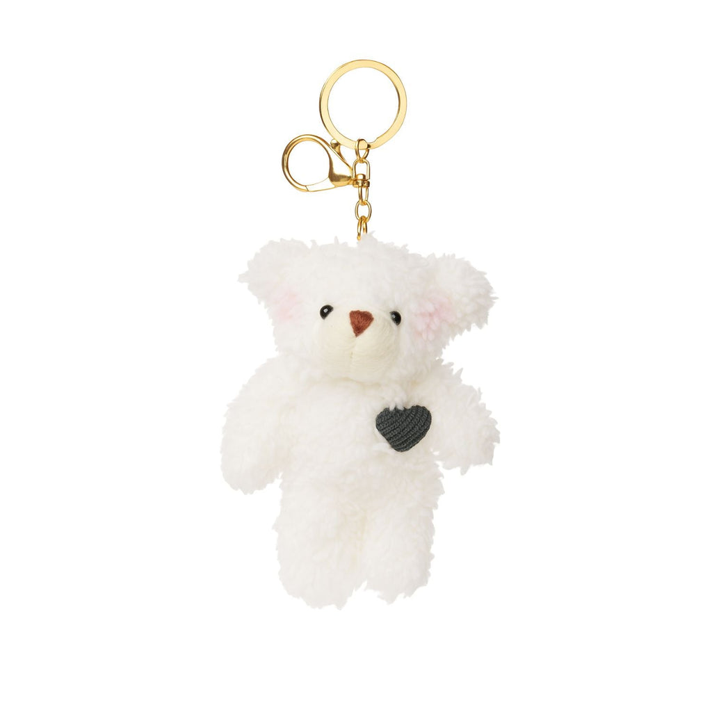 White And Green Heart Bear Keychain - Che Cose Belle
