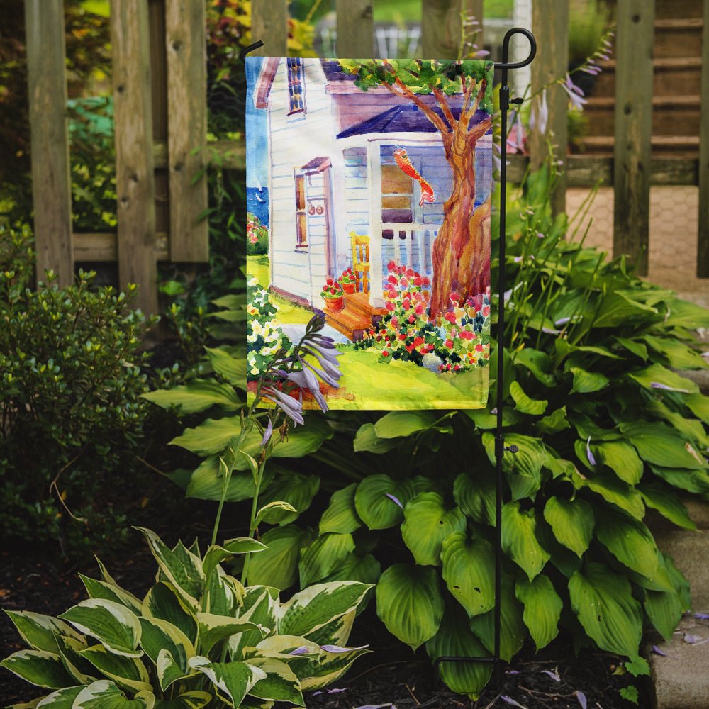 White Cottage House at the lake or Beach Garden Flag – Decorative Outdoor Yard Flag - Che Cose Belle