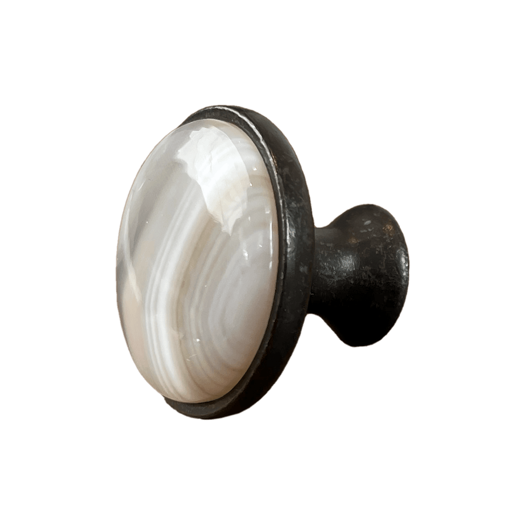 White & Grey Agate Cabinet Knob - Che Cose Belle
