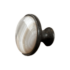 White & Grey Agate Cabinet Knob - Che Cose Belle