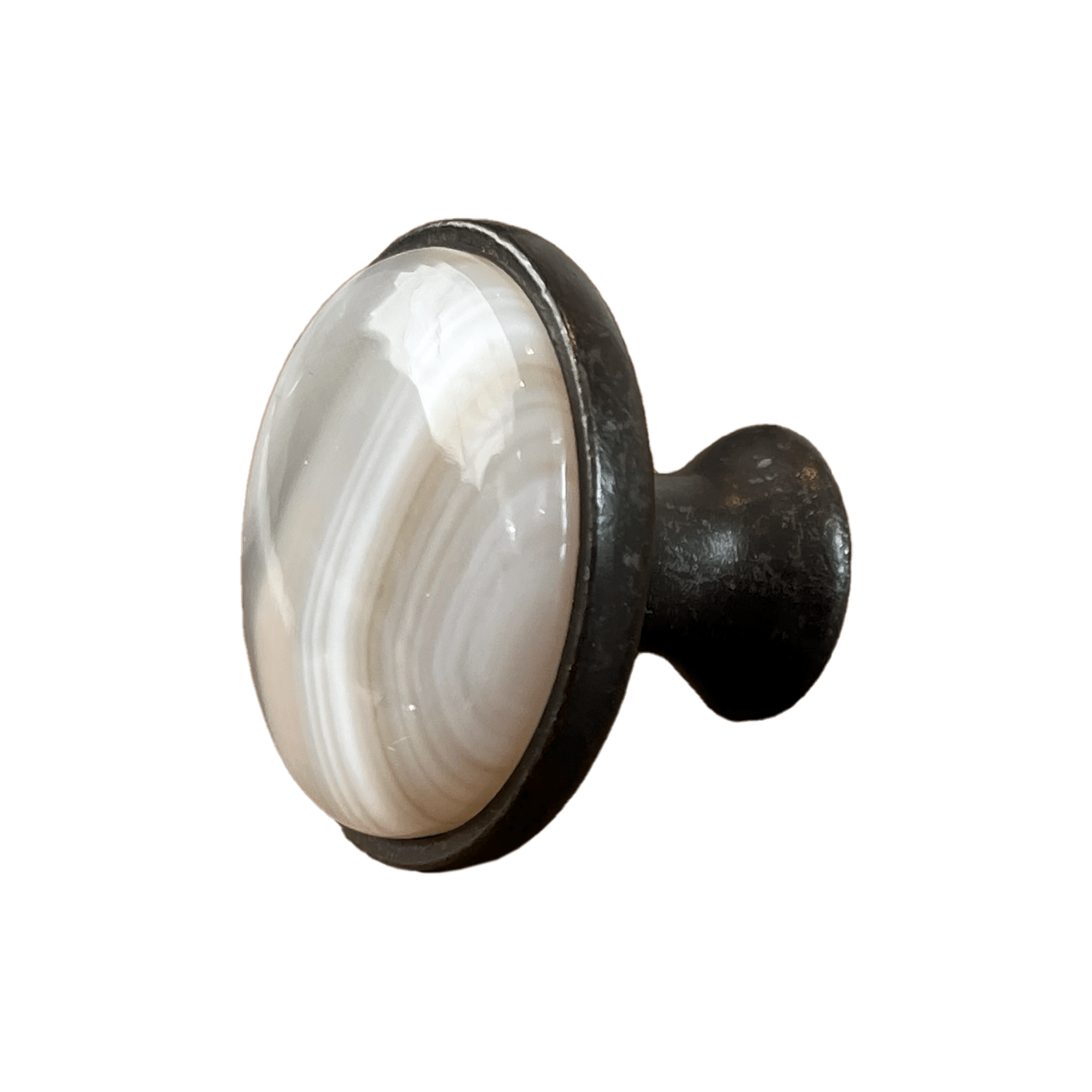 White & Grey Agate Cabinet Knob - Che Cose Belle