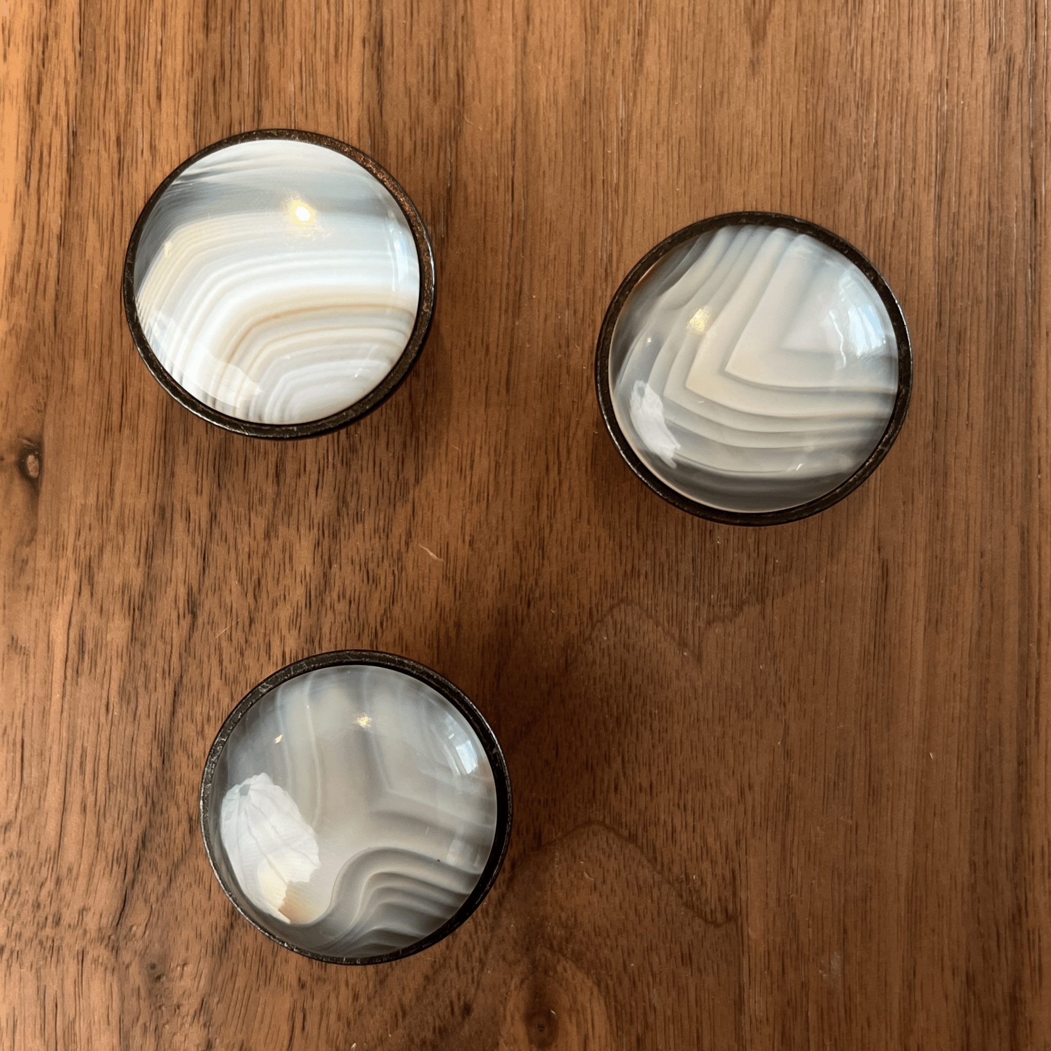 White & Grey Agate Cabinet Knob - Che Cose Belle