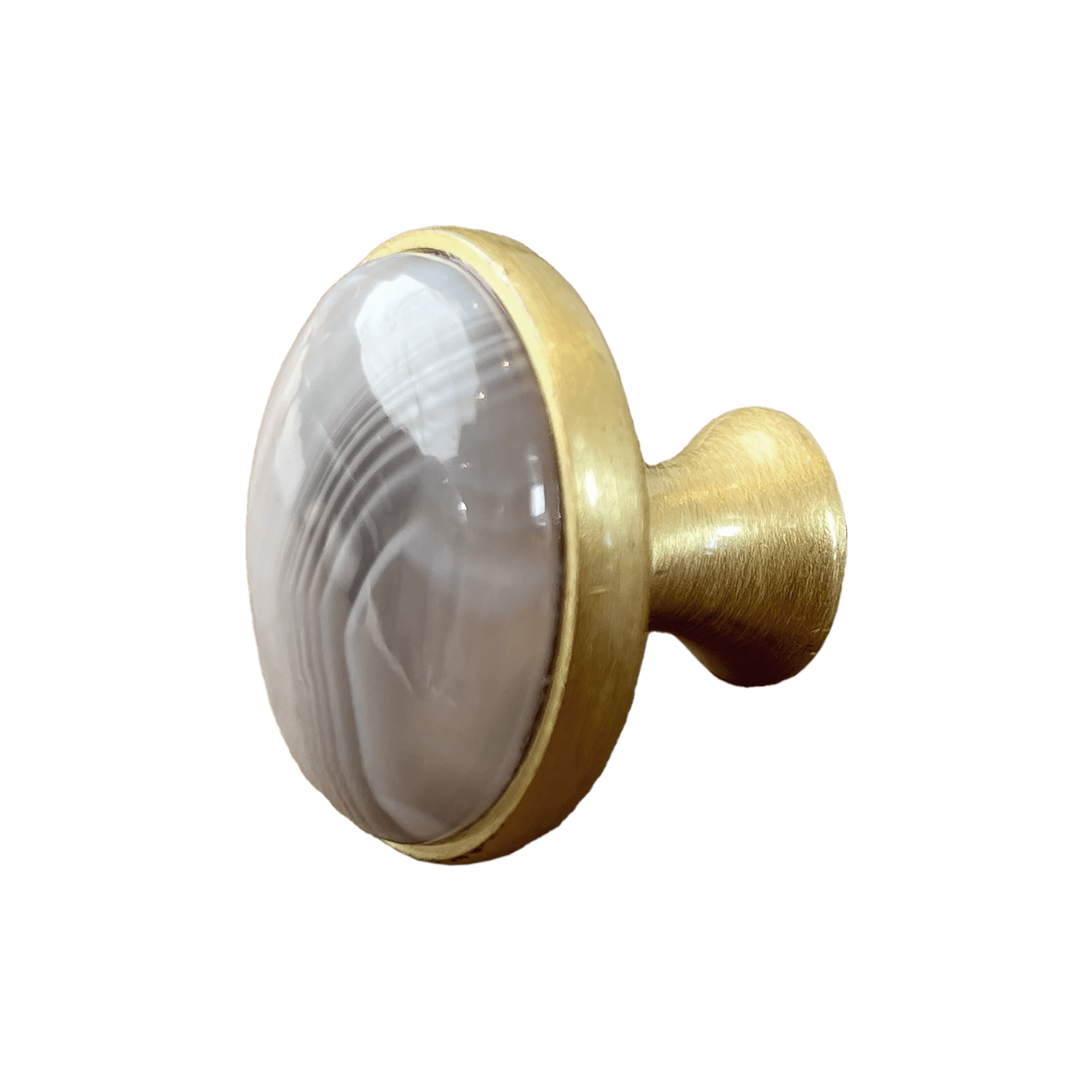 White & Grey Agate Cabinet Knob - Che Cose Belle