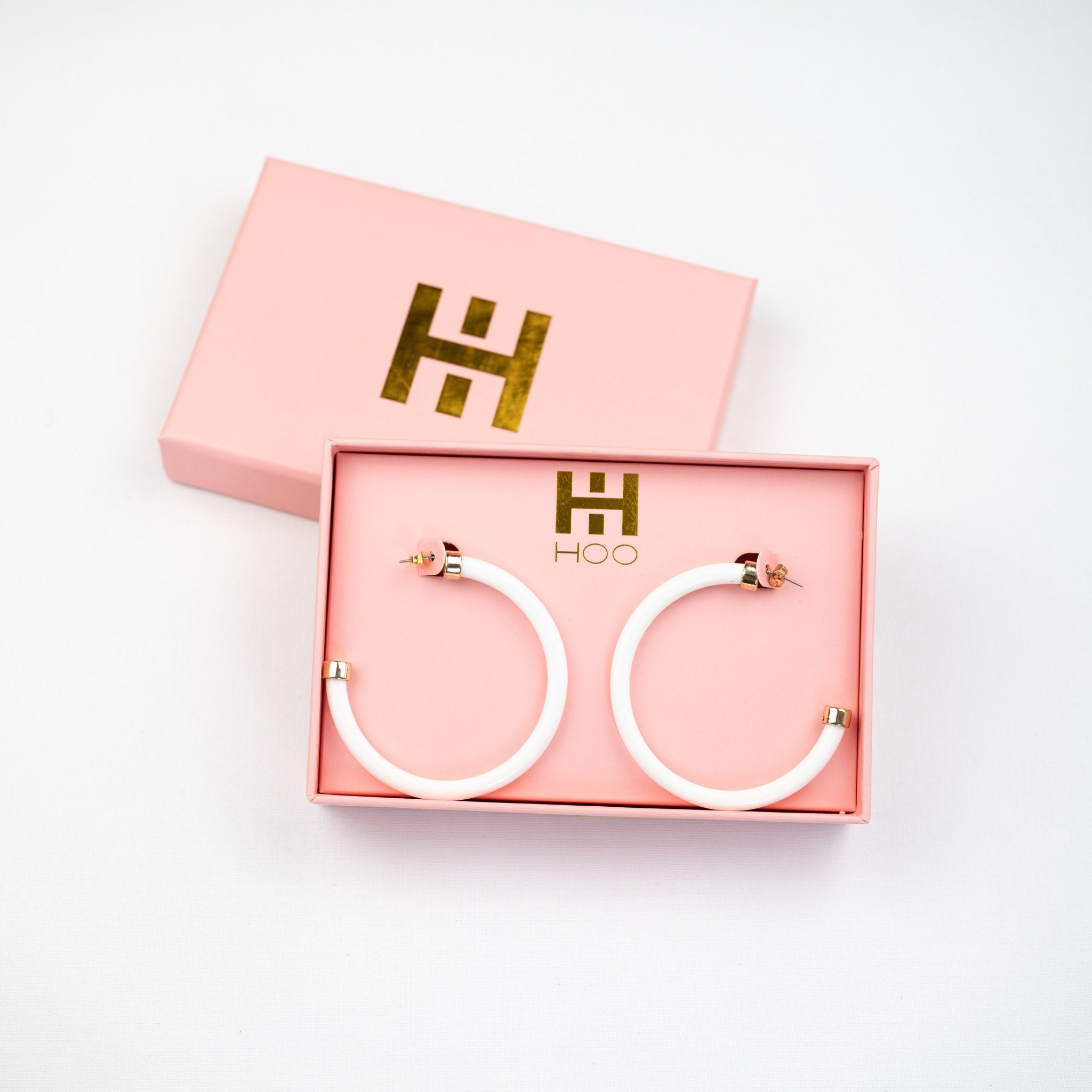 White Hoop Earrings - Che Cose Belle
