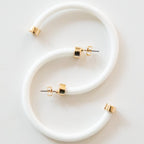 White Hoop Earrings - Che Cose Belle