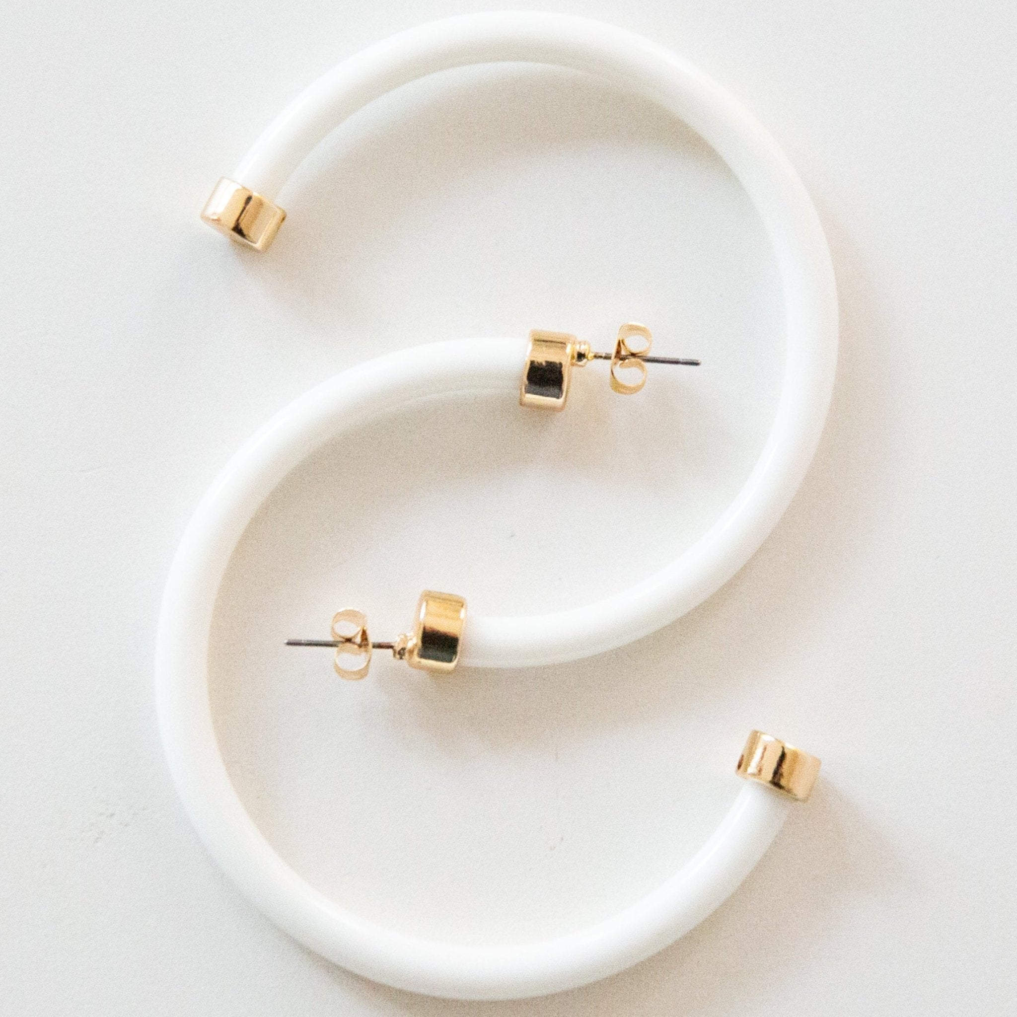 White Hoop Earrings - Che Cose Belle