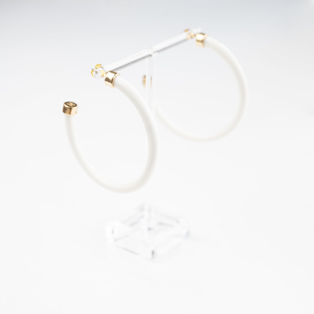 White Hoop Earrings - Che Cose Belle