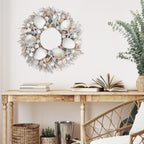White & Light Blue Seashell Wreath - Che Cose Belle