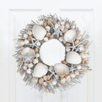 White & Light Blue Seashell Wreath - Che Cose Belle