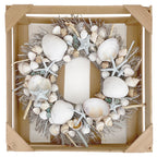 White & Light Blue Seashell Wreath - Che Cose Belle