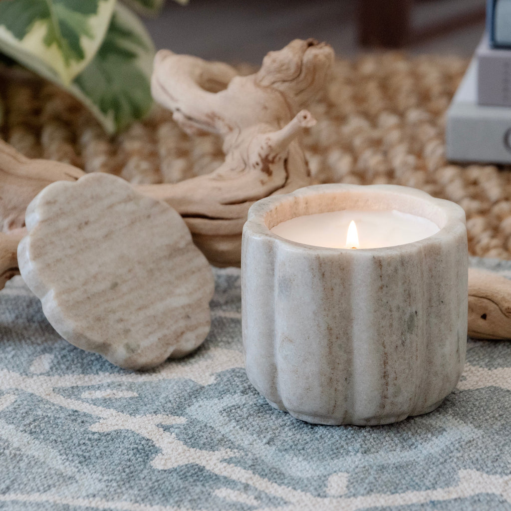 White Musk & Bamboo Marble Candle - Che Cose Belle
