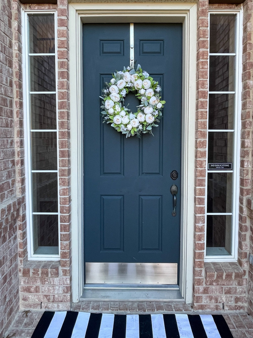 White Peony and Lambs Ear Spring Wreath - Che Cose Belle