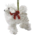White Poodle Hand Knit Christmas Ornament Arcadia Home