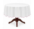 White Round Cloth Tablecloths - Scalloped Edge - Che Cose Belle