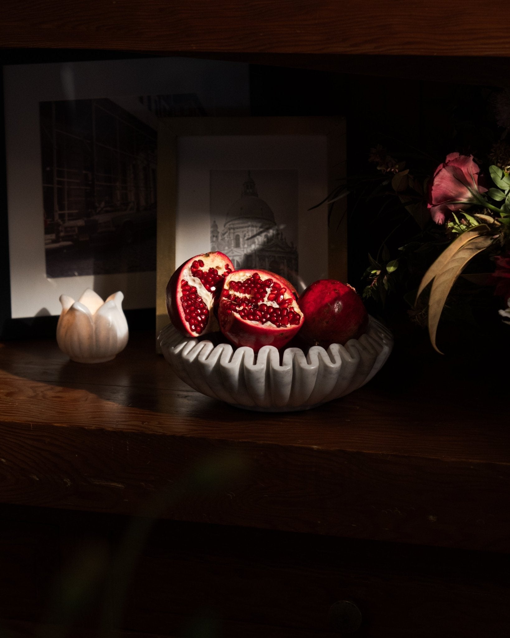 White Ruffled Banswara Marble Bowl - Che Cose Belle