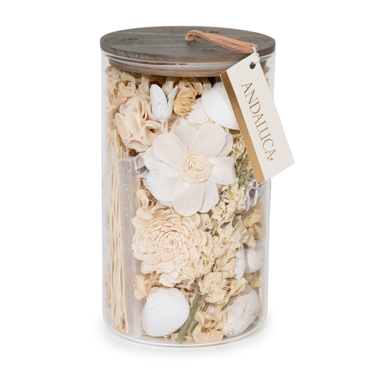 White Selenite & Sandalwood Potpourri Jar - Che Cose Belle