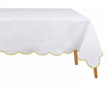 White with Gold Tablecloth - Scalloped - Che Cose Belle