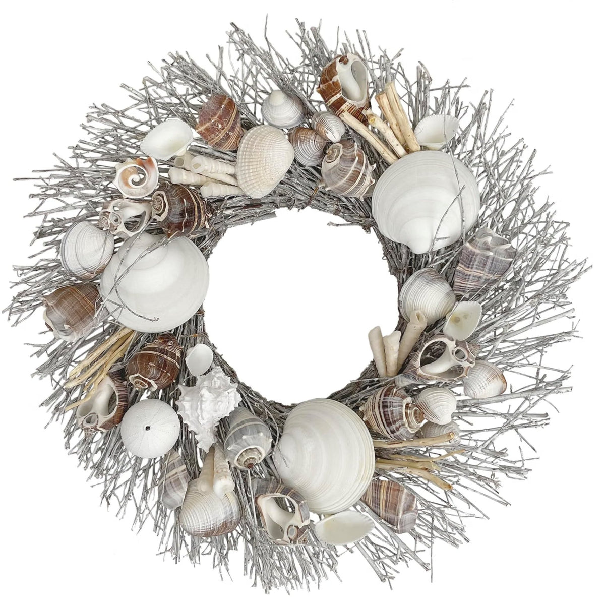 Whitewashed Seashells & Starfish Coastal Wreath - Che Cose Belle