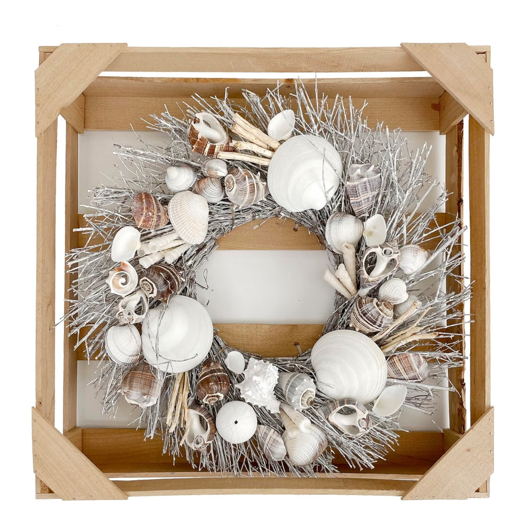 Whitewashed Seashells & Starfish Coastal Wreath - Che Cose Belle