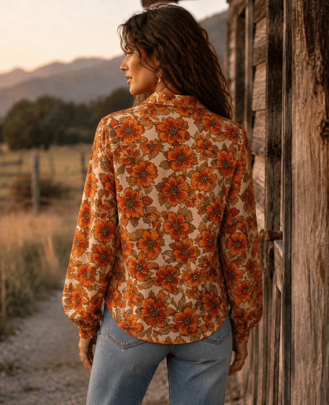 Wild Fire Woman Magnolia Flower Blouse - Che Cose Belle