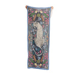 Wild Grace Wool Embroidered Scarf – Navy Blue - Che Cose Belle