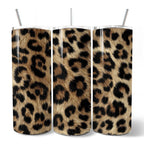 Wild Leopard Spot Pattern 20oz Personalized Tumbler With Lid and Stainless Steel Straw, Stylish Wildlife Gift Cup - Che Cose Belle