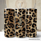 Wild Leopard Spot Pattern 20oz Personalized Tumbler With Lid and Stainless Steel Straw, Stylish Wildlife Gift Cup - Che Cose Belle