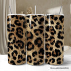 Wild Leopard Spot Pattern 20oz Personalized Tumbler With Lid and Stainless Steel Straw, Stylish Wildlife Gift Cup - Che Cose Belle