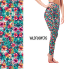 Watercolor Wildflower Leggings with Pockets