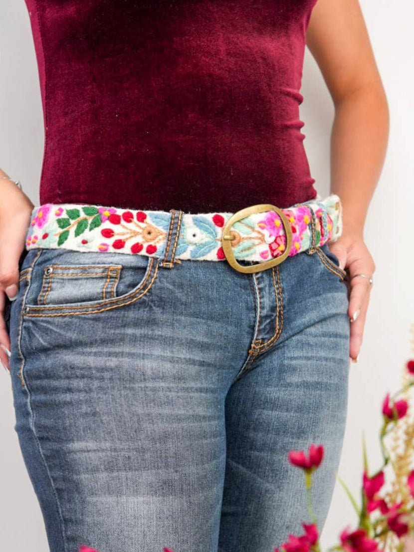 Wildberry Embroidered Wide Belt - Che Cose Belle